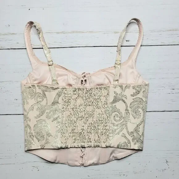 Rumored Cream Lace-Up Crop Top - Picture 4 of 10